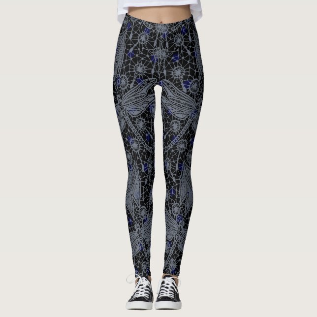Dragonfly Wings Fancy Floral Dream Leggings (Anverso)