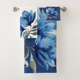 Drama artístico floral azul acuarela pintada a man