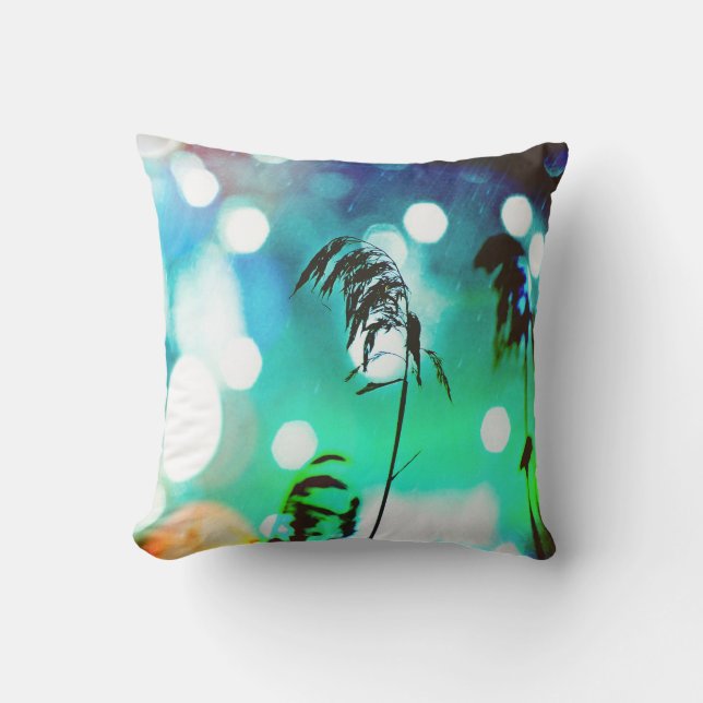 Drama de hierbas azules Almohadas al aire libre (Anverso)