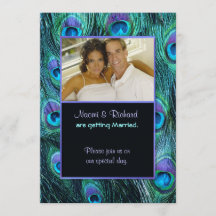 Drama de plumas de pavo real - Invitación a la bod