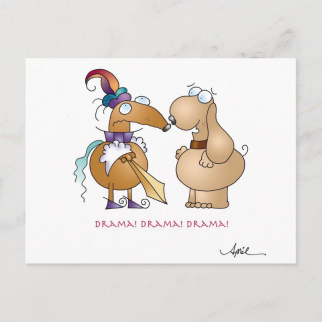 ¡DRAMA! ¡DRAMA! ¡DRAMA! Postal personalizado (Anverso)