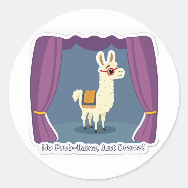 Drama Llama Pegatina - No Prob-Llama, ¡Sólo Drama! (Anverso)