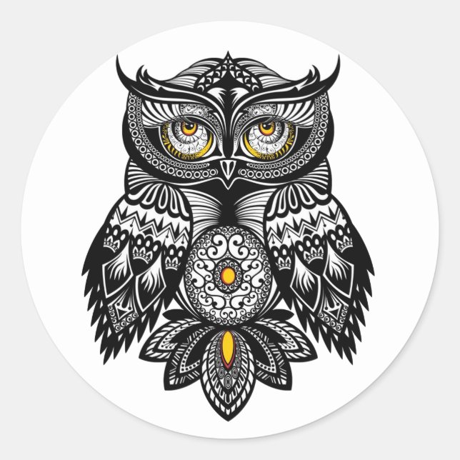 Dramática etiqueta de Sellos para sobres de búho e (Anverso)