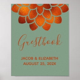 Dramática flor de cobre en el libro de visitas del