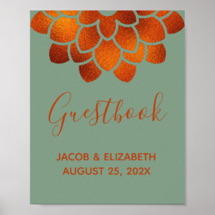 Dramática flor de cobre en el libro de visitas del