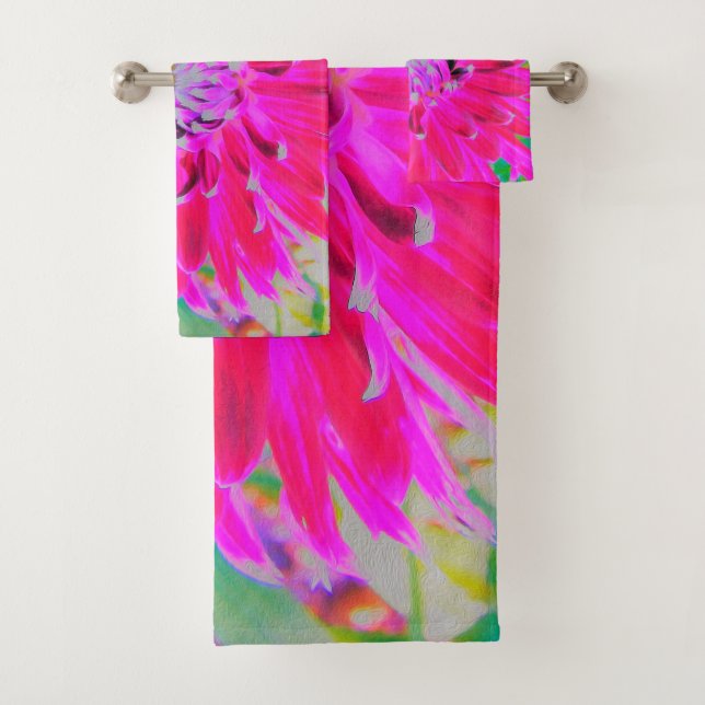 Dramática flor de Dahlia roja y rosa (In situ)