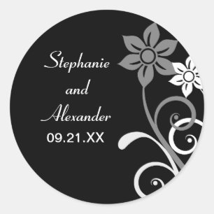 Dramática Floral Swirls Bodas Pegatinas