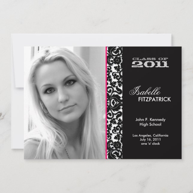 Dramática Invitación de graduación de Damasco (Anverso)