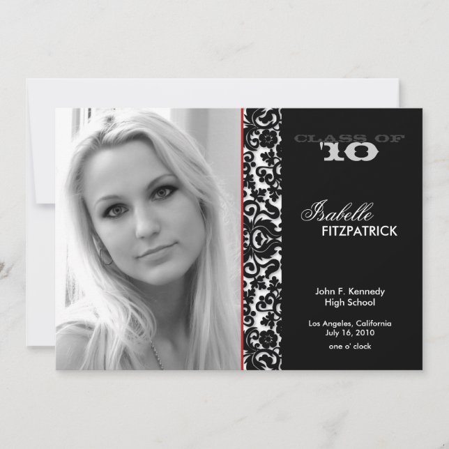 Dramática Invitación de Graduación de Damasco 2 (Anverso)