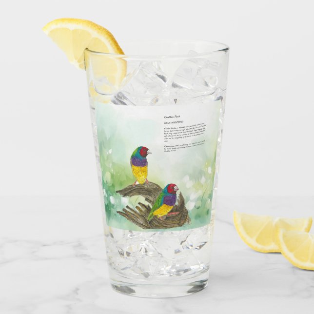 Dramática mano pintada Gouldian Finch (Anverso (hielo))