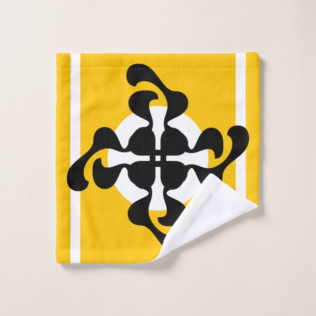 Dramático dubble Q espejado negro amarillo moderno (Toallita)