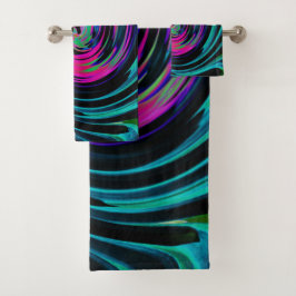 Dramático giro retro negro y turquesa