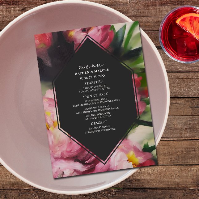 Dramático menú Boda floral oscuro (Subido por el creador)