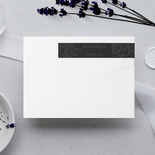 Dramático negro sobre Boda de guirnaldas florales 