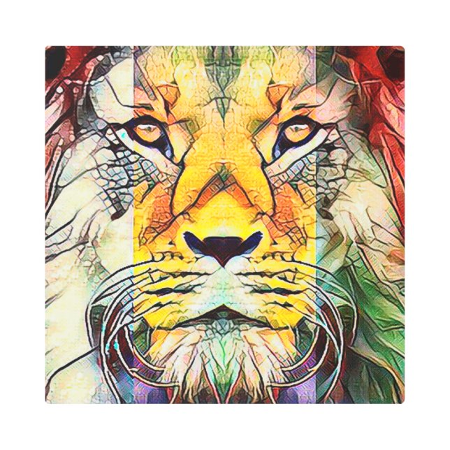 Dramático retrato de arte pop de la vida salvaje d (Anverso)