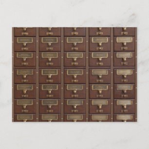 Drawers de catálogo de tarjetas de biblioteca de é