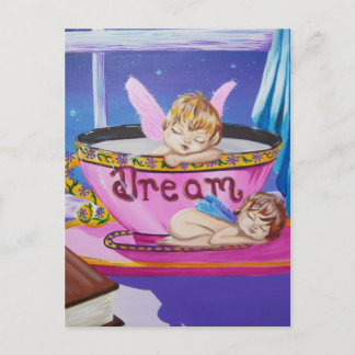 "Dream" Alas preciadas Postal de hadas