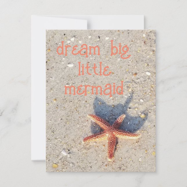 Dream Big bonito starfish tarjeta de playa (Anverso)