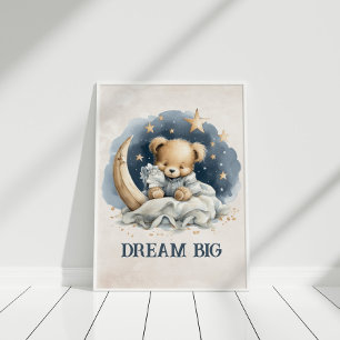 Dream Big Cute Teddy Bear Arte Celestial de Nurser