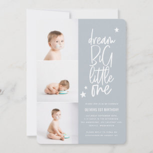 Dream big little one 1ª tarjeta de foto de cumplea