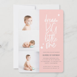 Dream big little one 1ª tarjeta de foto de cumplea