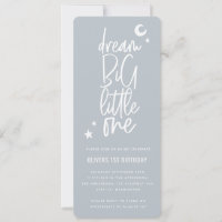 Dream big little one 1ª tarjeta de foto de cumplea