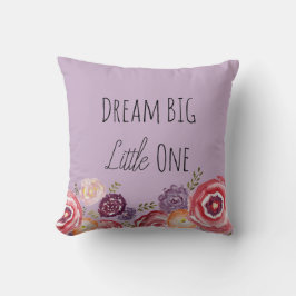 Dream Big Little One Flower Purple Cojín decorativ