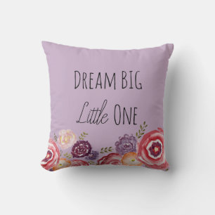 Dream Big Little One Flower Purple Cojín decorativ
