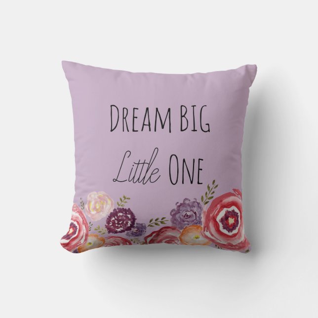 Dream Big Little One Flower Purple Cojín decorativ (Anverso)