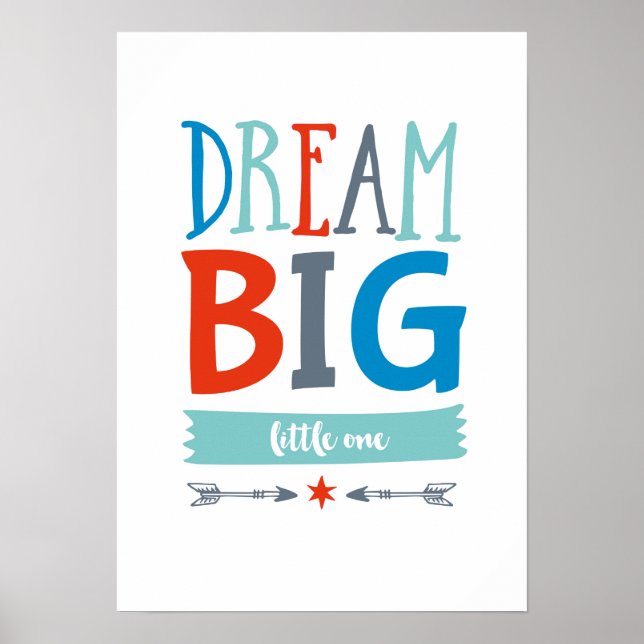 Dream Big little un boys poster de impresión (Frente)