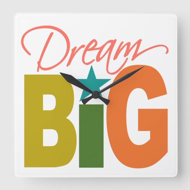 Dream BIG personalizado reloj de pared (Anverso)