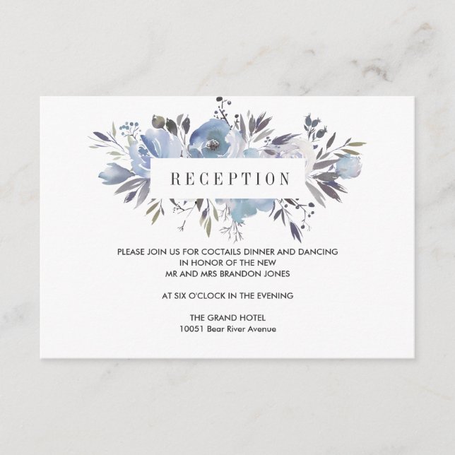 Dream Blue | Alojamiento de recepción de BODA flor (Anverso)