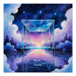Dream Bridge – Surreal Watercolor Night Poster