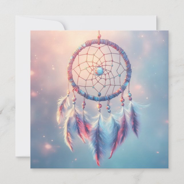 Dream Catcher con plumas suaves y cuentas (Anverso)