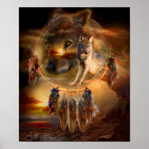 Dream Catcher - Poster de arte WolfLand/Imprimir