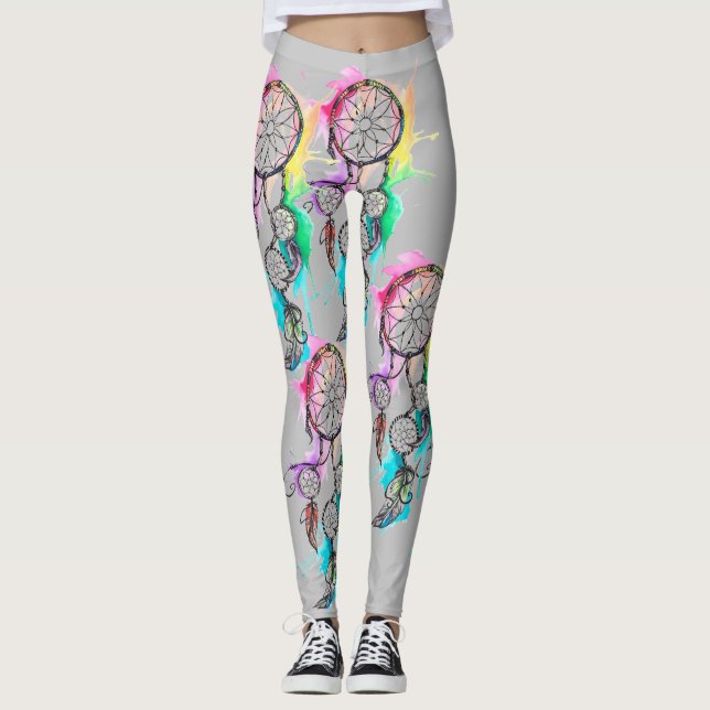 Dream Catcher Splash Paint Art Ladies Leggings (Anverso)