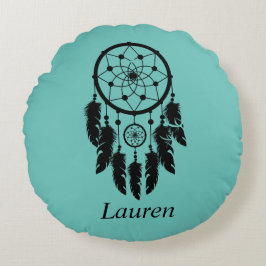 Dream Catcher, Turquesa, Almohada redonda