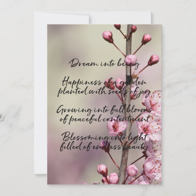 Dream Poem Cherry Blossom Flowers (Anverso)