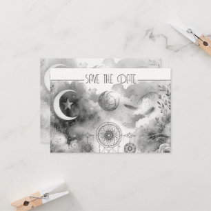 Dreamcatcher de la luna celestial blanca negra