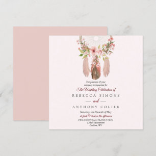 Dreamcatcher   Invitación simple de matrimonio cua