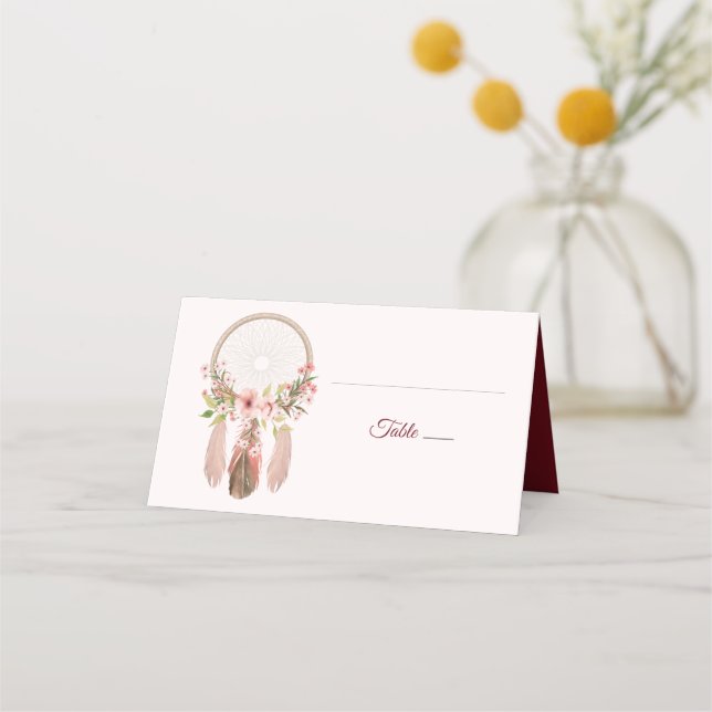 Dreamcatcher | Tarjetas Shabby Chic Recepción Plac (Anverso)