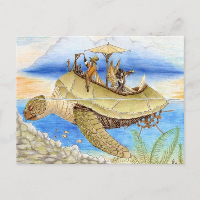 Dreaming en la tarjeta postal Aquamarine Tides (Anverso)