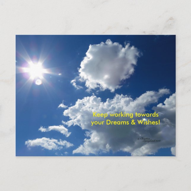 Dreams desea tarjeta solar nubes (Anverso)