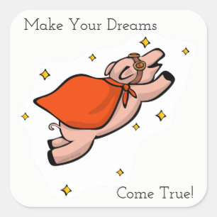 Dreams Flying Pig Pegatina