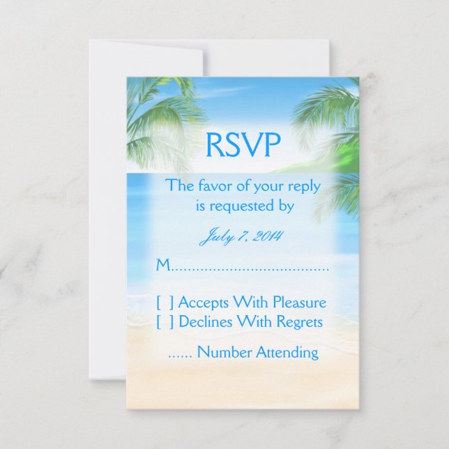 Dreamy Beach Wedding RSVP (Anverso)