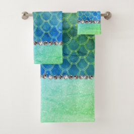 Dreamy Blue Green Mermaid Diamond Bling