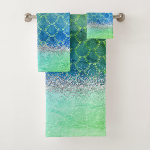 Dreamy Blue Green Mermaid Purpurinoso Bling