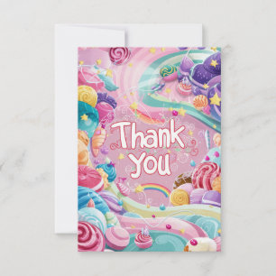Dreamy Bonito Candyland tarjeta de agradecimiento