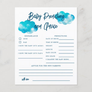 Dreamy Cloud Boy Predicciones para bebés y tarjeta