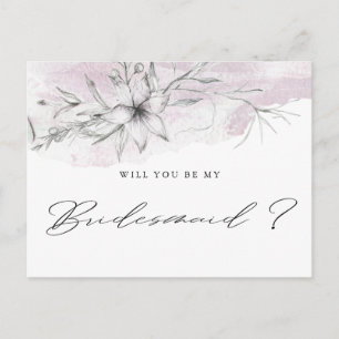 Dreamy Floral Tarjeta postal de la dama de honor